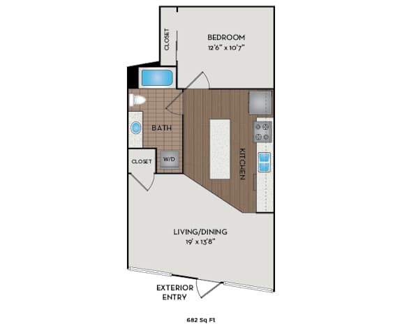 The Matisse - Portland, OR - Renior floor plan 682 Sq Ft
