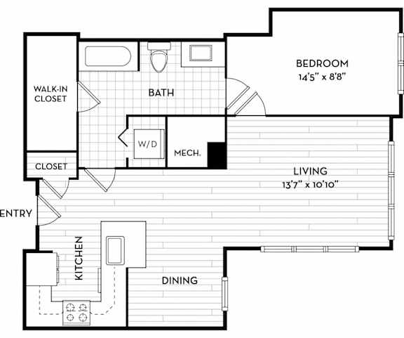 Malden Square Apartments | Malden, MA | 688 Sq Ft Floor Plan