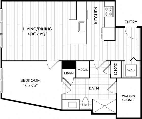 Malden Square Apartments | Malden, MA | 696 Sq Ft Floor Plan