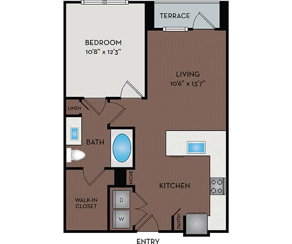 Larq Henderson - Dallas, TX apartments - 11F1B Floor Plan