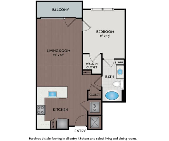 Mallory Square | Rockville, MD | 11F1A Floor Plan 704 SF