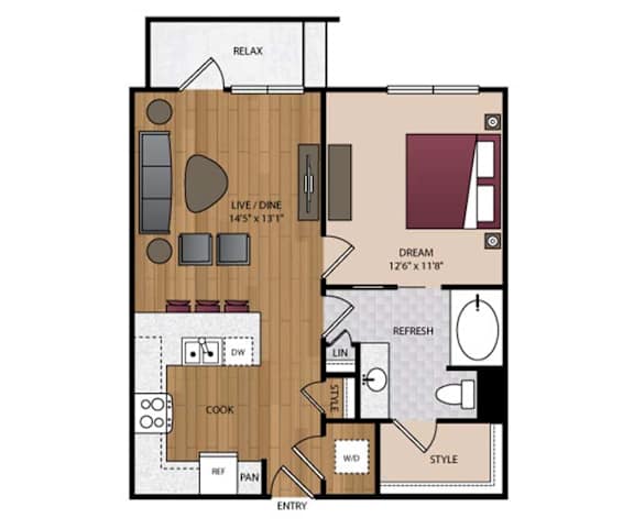 Stella Apartments - Dallas, TX - 11F2B Floor Plan