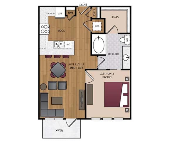 Stella Apartments - Dallas, TX - 11F2F Floor Plan