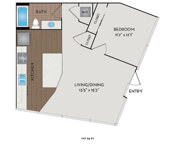 The Matisse - Portland, OR - Da Vinci floor plan 747 Sq Ft