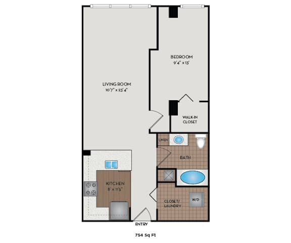 Metro 112 Apartments - Bellevue, WA - Market-V floor plan 754 Sq Ft