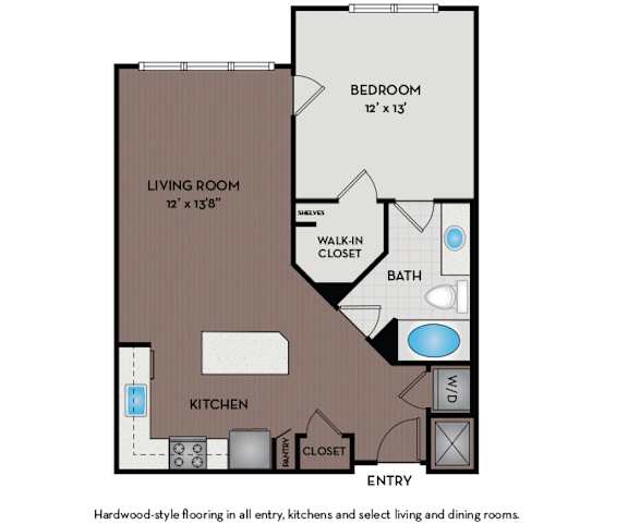 Mallory Square | Rockville, MD | 11F1D Floor Plan 769 SF