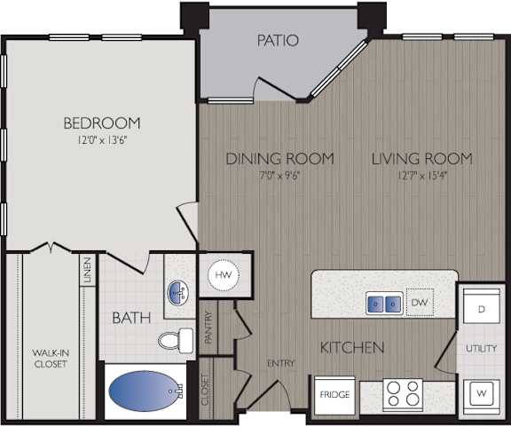 Floor Plan  Stoneledge Apartments - Grapevine, TX - A3 Floor Plan