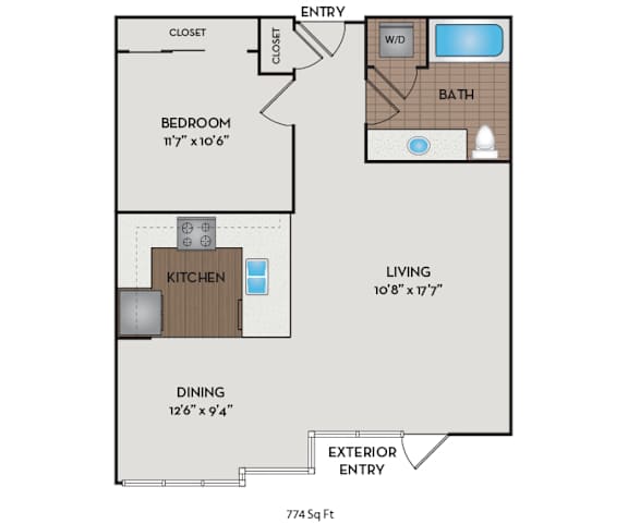 The Matisse - Portland, OR Apartments - Donatello Floor Plan 774 Sq Ft