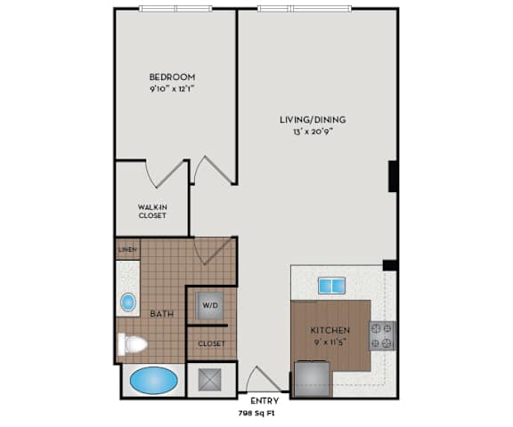 Metro 112 Apartments - Bellevue, WA - Emerald-III floor plan 798 Sq Ft
