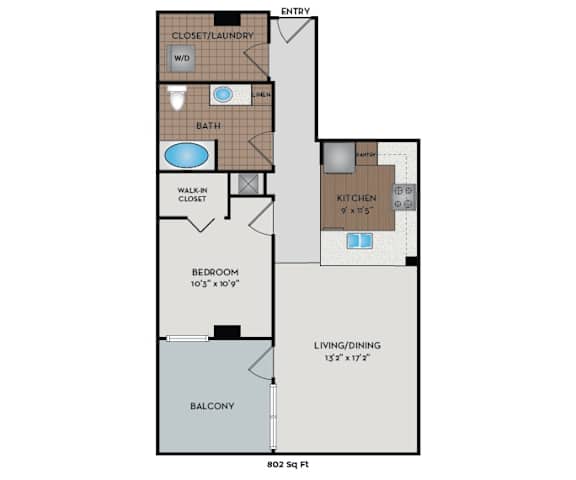Metro 112 Apartments - Bellevue, WA - Market-X floor plan 802 Sq Ft