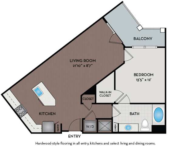 Mallory Square | Rockville, MD | 11F2B Floor Plan 806 SF