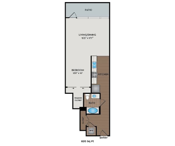 Metro 112 Apartments - Bellevue, WA - Market-XII floor plan 820 Sq Ft