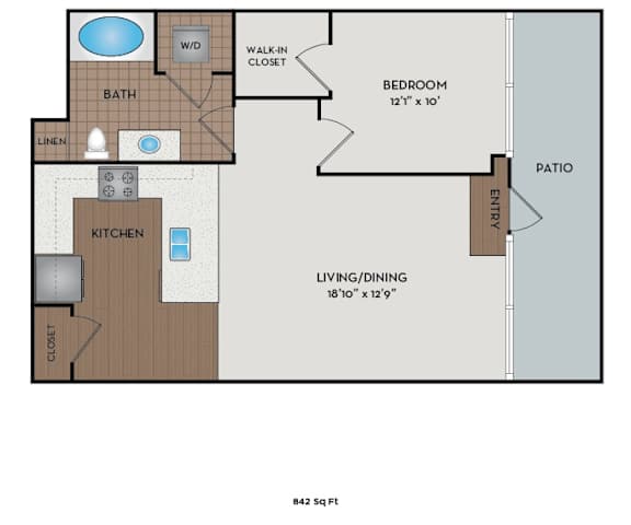 Metro 112 Apartments - Bellevue, WA - Emerald-VI floor plan 842 Sq Ft