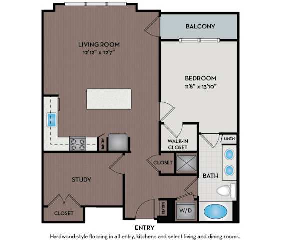 Mallory Square | Rockville, MD | 11S2A Floor Plan 903 to 965 SF