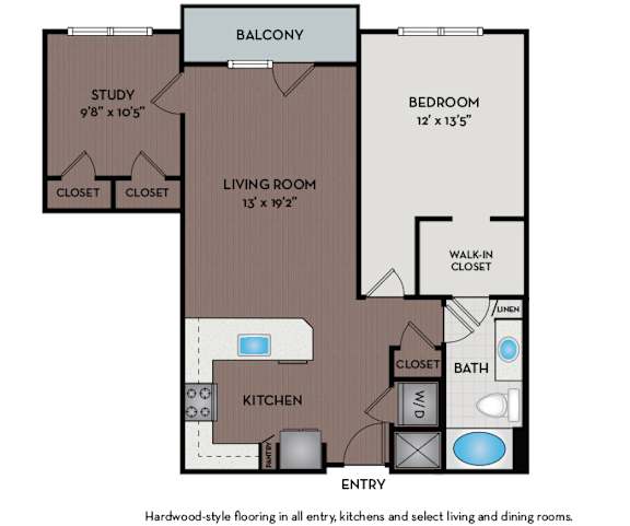 Mallory Square | Rockville, MD | 11S1C Floor Plan 946 SF