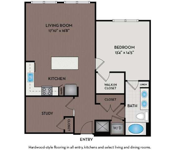 Mallory Square | Rockville, MD | 11S2B Floor Plan 969 SF