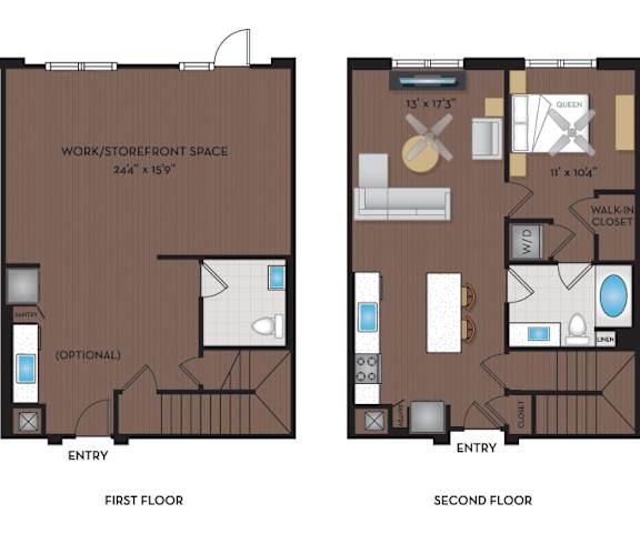 Floor Plan  Joule La Floresta - Brea, CA - 11W1 Floor Plan 1517 SF