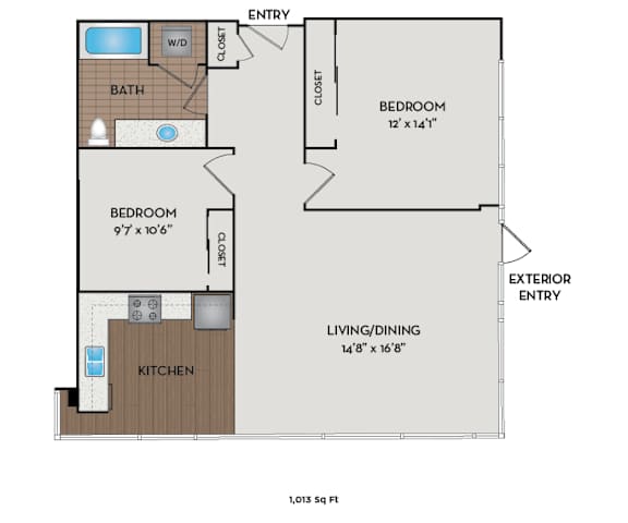 The Matisse - Portland, OR - Rembrandt floor plan 1013 Sq Ft