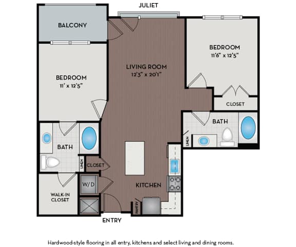 Mallory Square | Rockville, MD | 22F1A Floor Plan 1021 SF