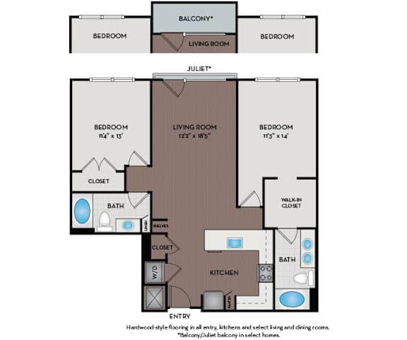 Mallory Square | Rockville, MD | 22F2 Floor Plan 1022 SF