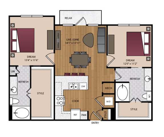 Stella Apartments | Dallas, TX | 22F1D Floor Plan
