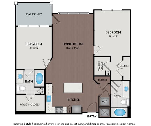 Mallory Square | Rockville, MD | 22F4A Floor Plan 1088 SF