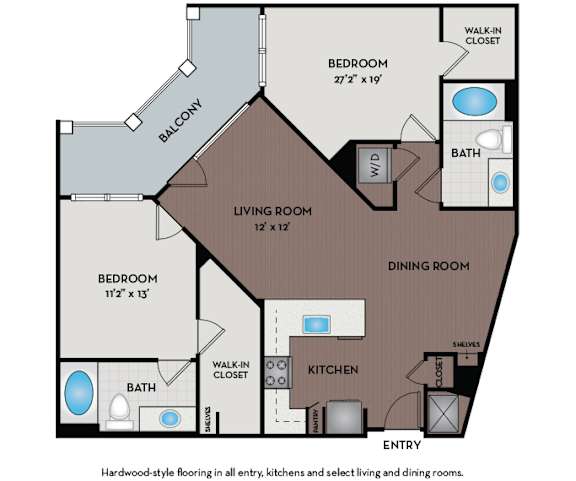 Mallory Square | Rockville, MD | 22F3C Floor Plan 1092 SF