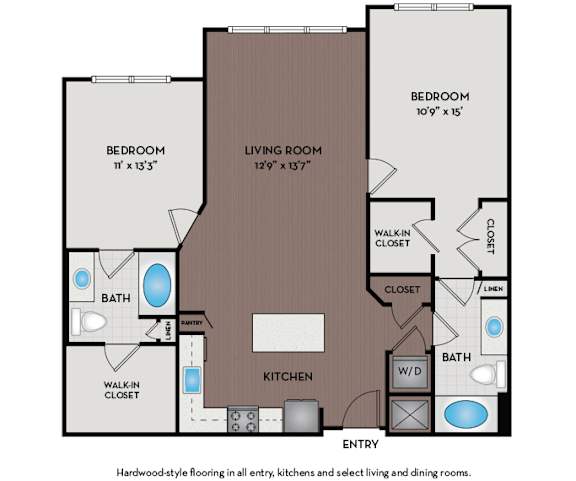 Mallory Square | Rockville, MD | 22F4C Floor Plan 1158 SF