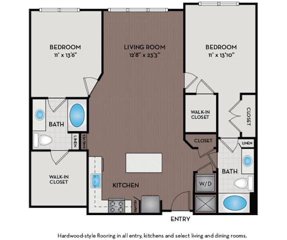 Mallory Square | Rockville, MD | 22F1C Floor Plan 1169 SF