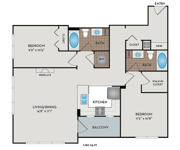 Metro 112 Apartments - Bellevue, WA - Pier VIII floor plan 1182 Sq Ft