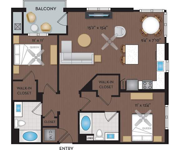 Floor Plan  Joule La Floresta - Brea, CA - 22F5 Floor Plan 1198 SF