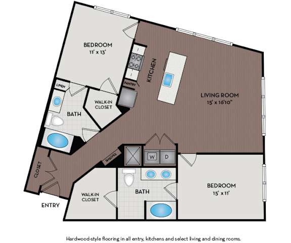 Mallory Square | Rockville, MD | 22F5 Floor Plan 1222 SF