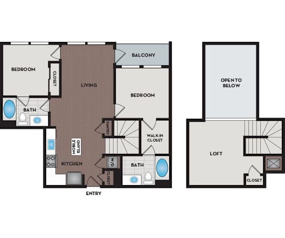 Vinings Lofts and Apartments - Atlanta, GA - B1 Loft Floor Plan
