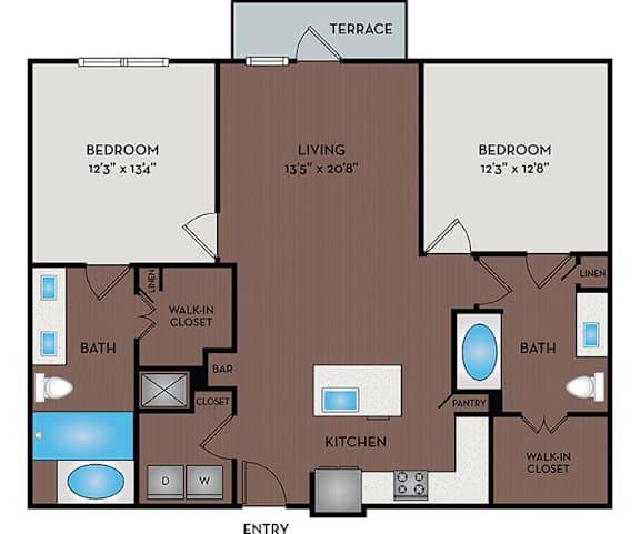Larq Henderson - Dallas, TX - 22F3A Floor Plan