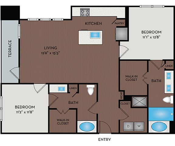Larq Henderson - Dallas, TX - 22F3B Floor Plan