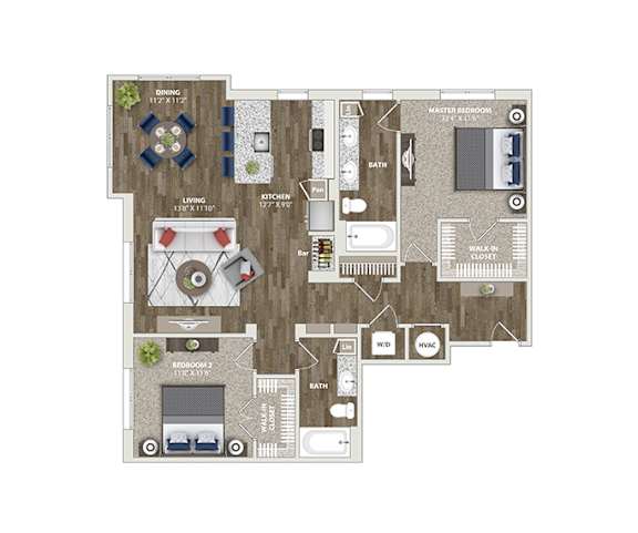 Briley Apartments - Matthews, NC - 22F7 Floor Plan