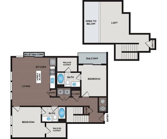 Vinings Lofts and Apartments - Atlanta, GA - B8 Loft Floor Plan
