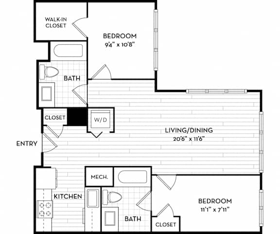 Malden Square Apartments | Malden, MA | 835 Sq Ft Floor Plan