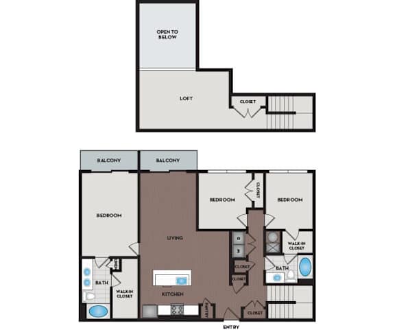 Vinings Lofts and Apartments - Atlanta, GA - C2 Loft Floor Plan