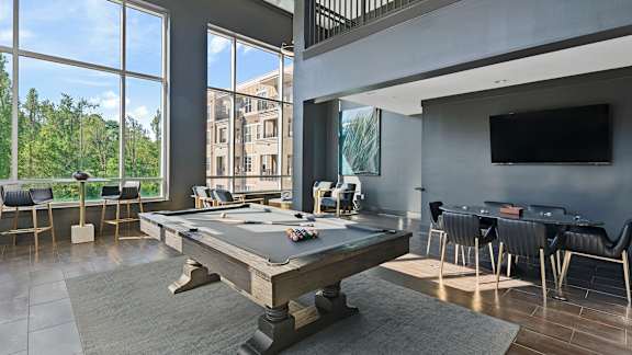 Marshall Park apartments in Central Raleigh - Billiards lounge with poker and game tables