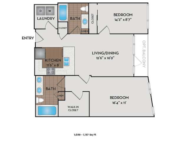 The Matisse - Portland, OR - The Rousseau floor plan