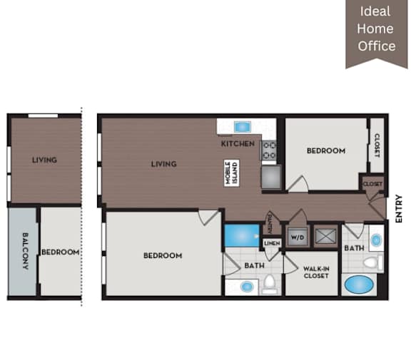 A floor plan of an ideal home office.