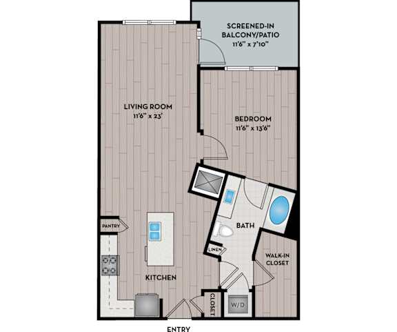 Lake Vue Apartments - Orlando, FL - 11F2 Floor Plan 790 SF