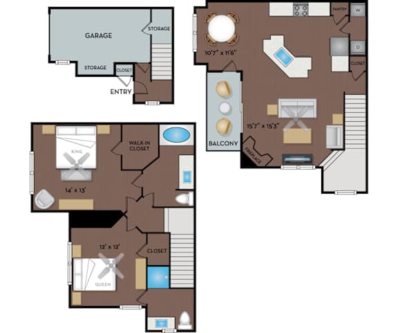 NoA on McNeil - Austin, TX - 22T3 Floor Plan