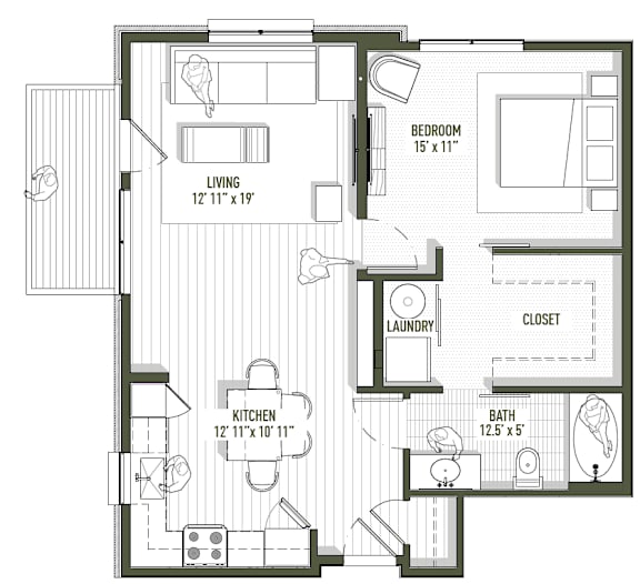 West 8th - 1bd Emerald