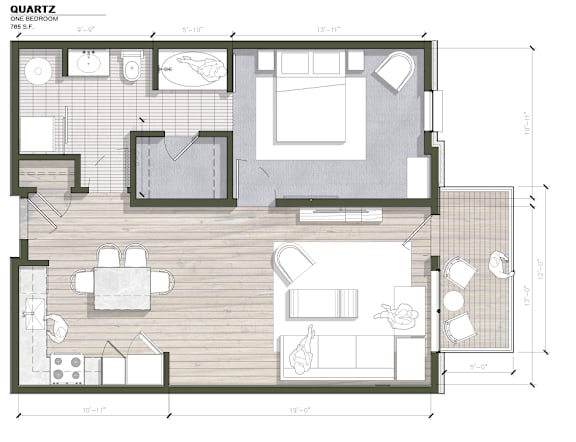 West 8th - 1bd Quartz