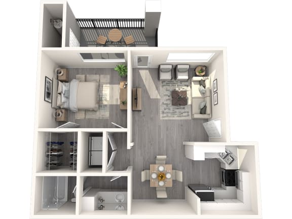 a floor plan of a 1 bedroom apartment at the avenues of north decatur