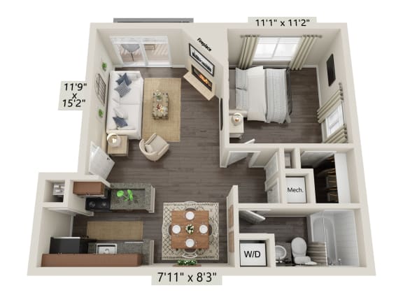 a 1 bedroom floor plan is available at the crossings at white marsh apartments in white marsh,