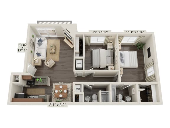 a 1 bedroom floor plan | apartments in garland tx