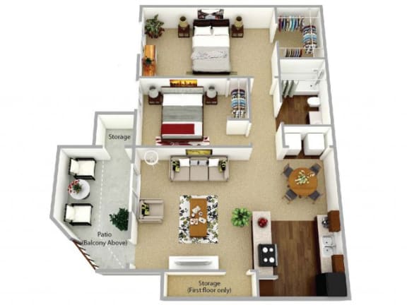 Waterleaf Apartment 3D FP - B1
